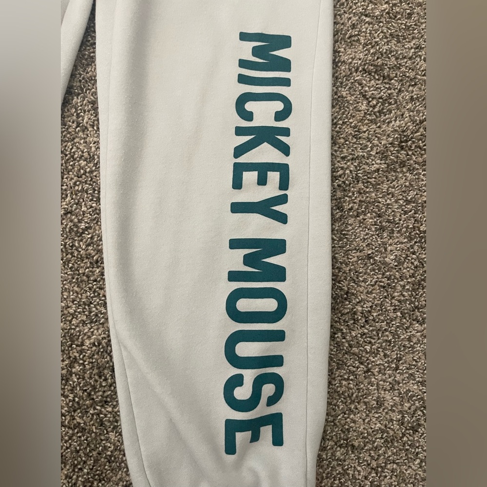 Women's Disney Mickey Mouse Jogger Sweatpants Gray Size M - Picture 2 of 7